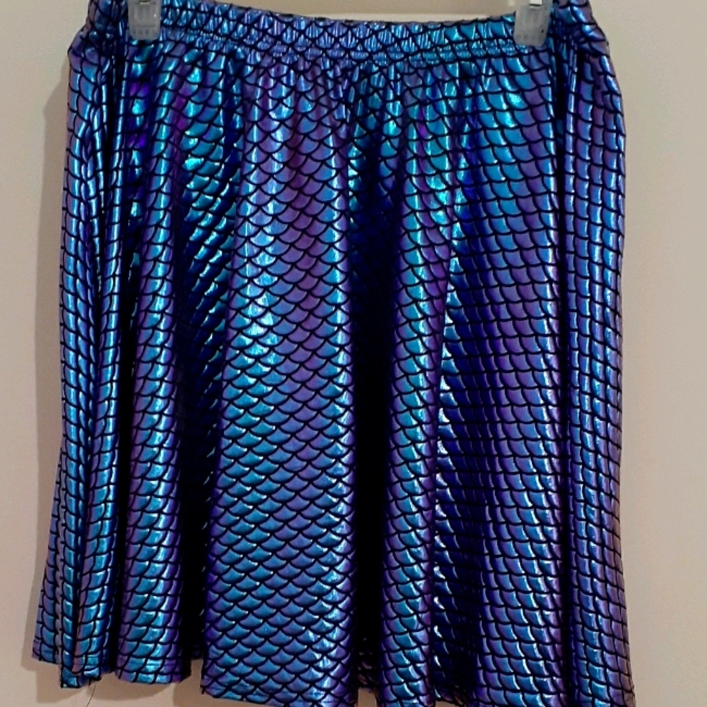 IRIDESCENT PURPLE GREEN MERMAID SKIRT 2X
